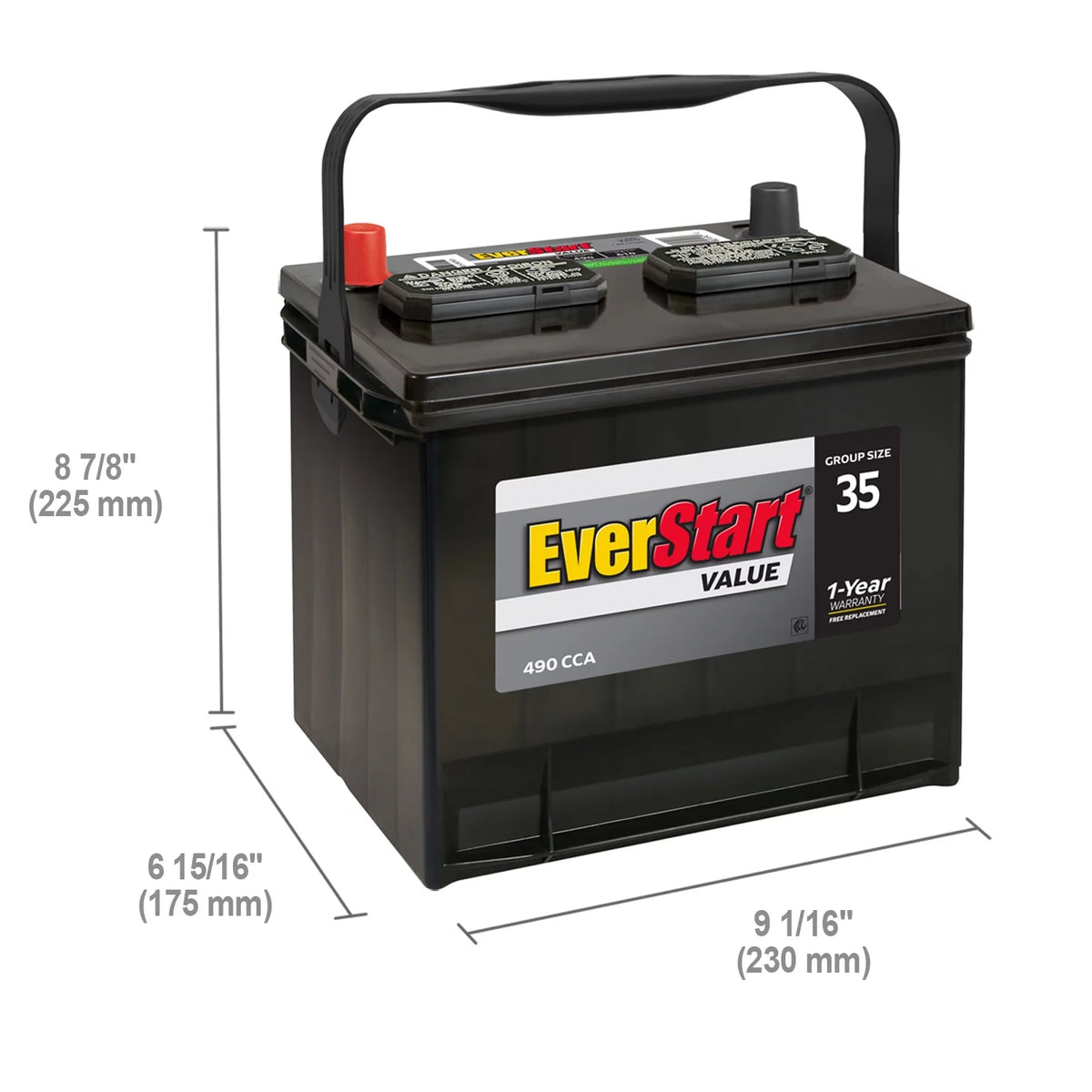 Lead Acid Automotive Battery Group Size 35 12 Volt 490 CCA M448871