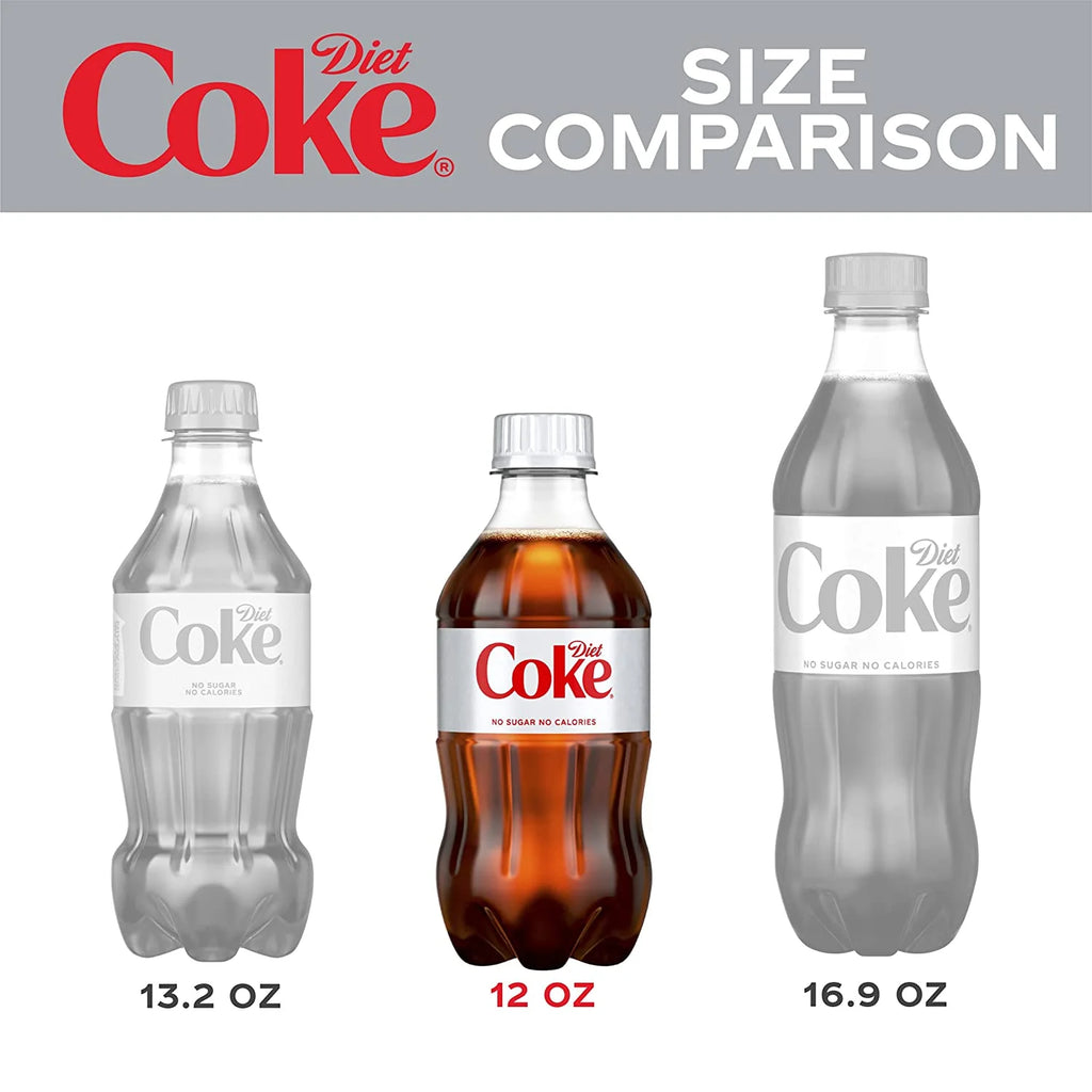 12 Fl Oz 8 Pack Bottles Diet Coca-Cola Soda Pop R47390