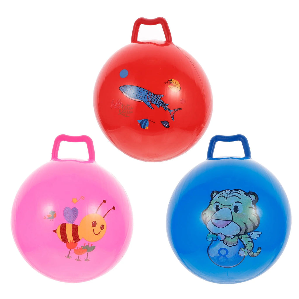 3Pcs Inflatable Hopper Balls with Handle U463173