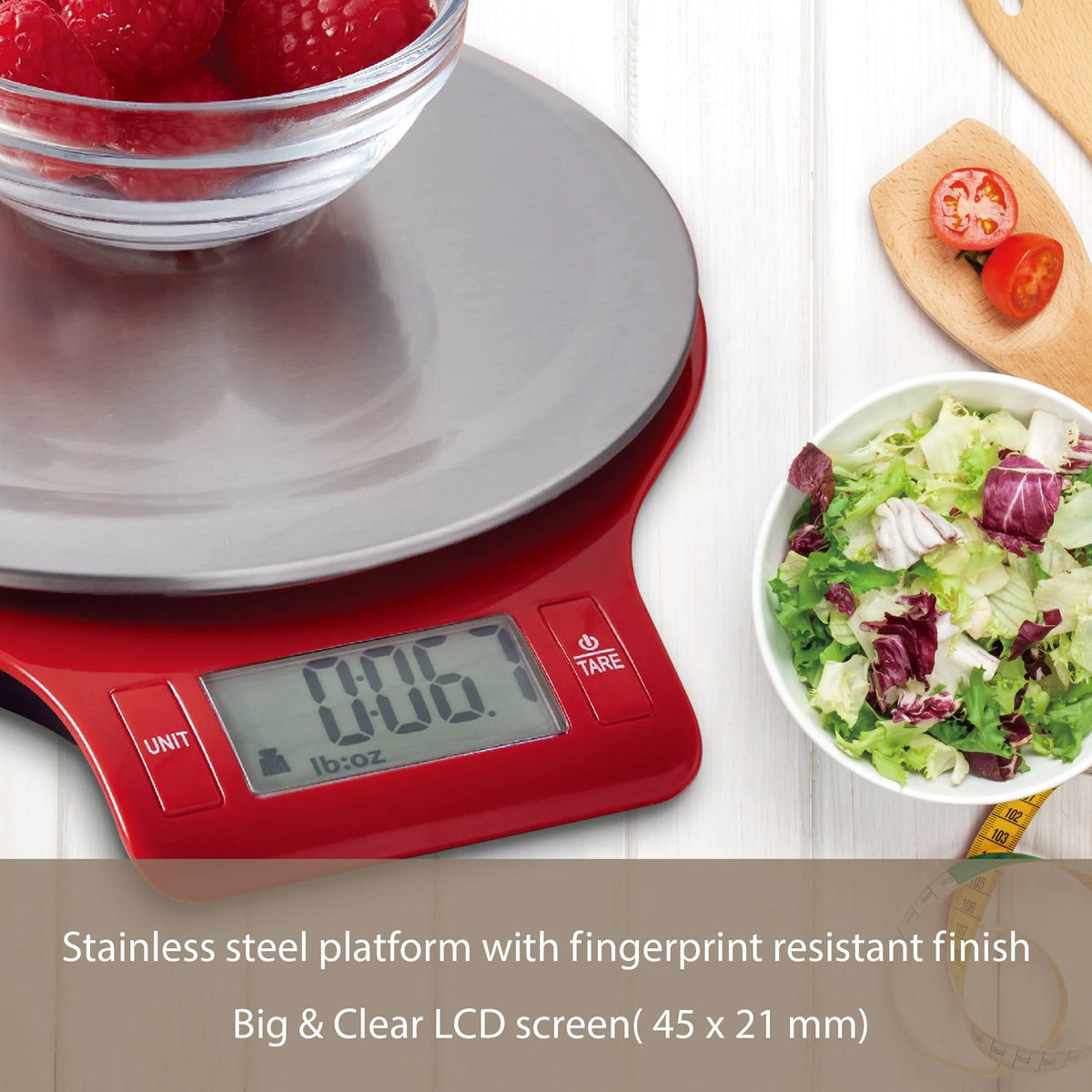 Round Stainless Steel Digital Kitchen Scale A76523