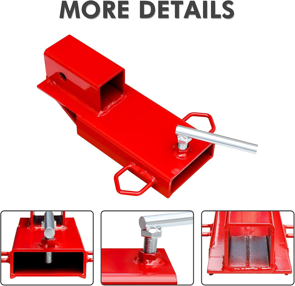 2" Receiver Trailer Towing Adapter with Chain Red Pack of 2 T580
