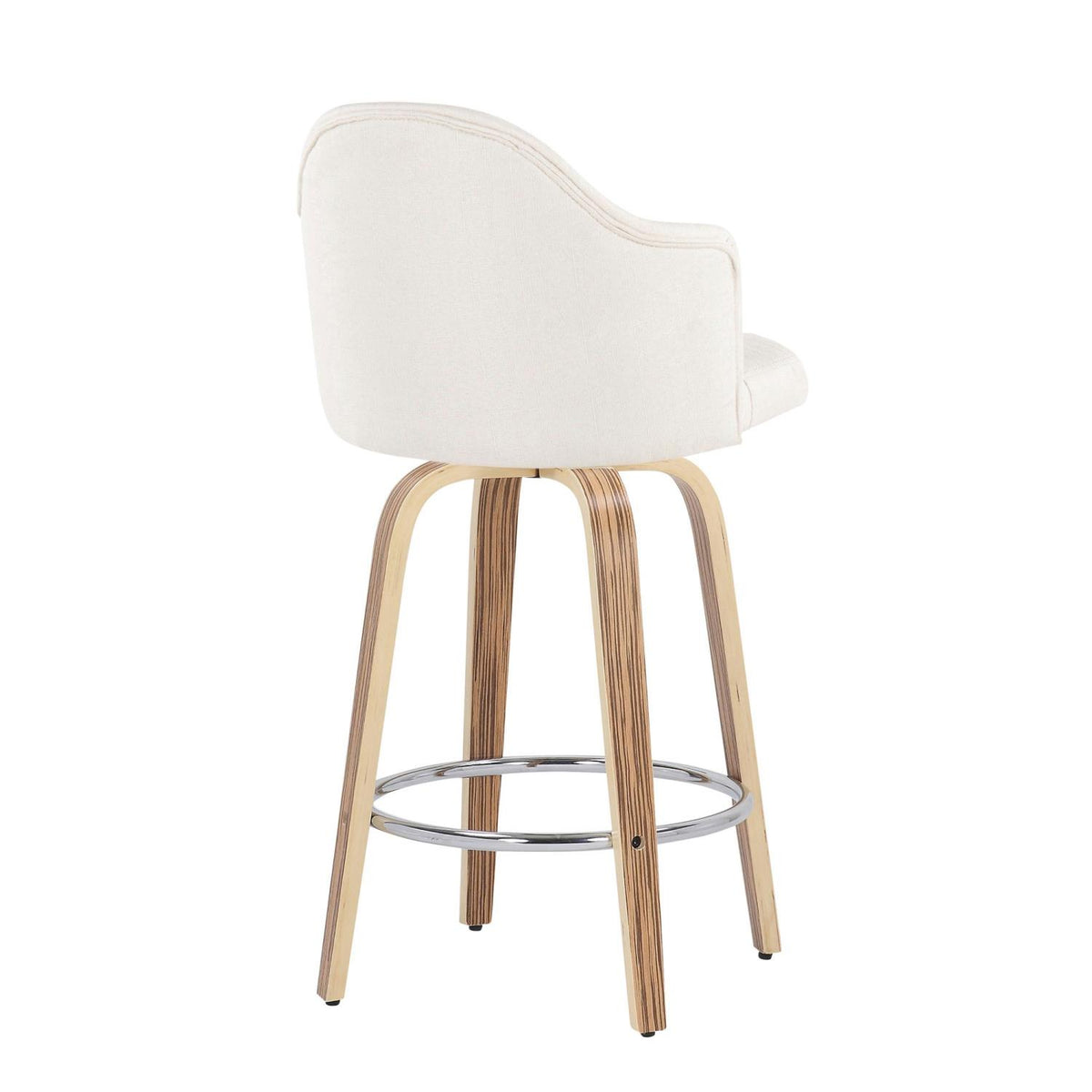 Fabric Counter Stools, Cream/Zebra, Set Of 2 V49597