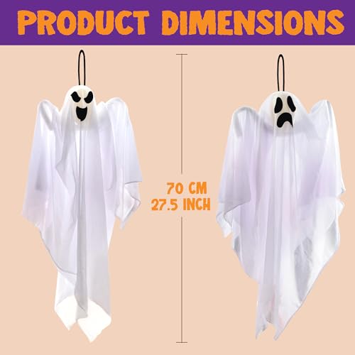 3 PCS 27.5" Hanging Ghosts Halloween Decoration S313554
