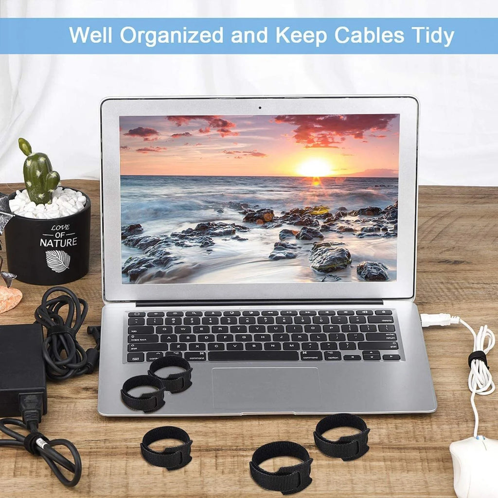 200PCS Black Reusable Velcro Cable Straps Q829