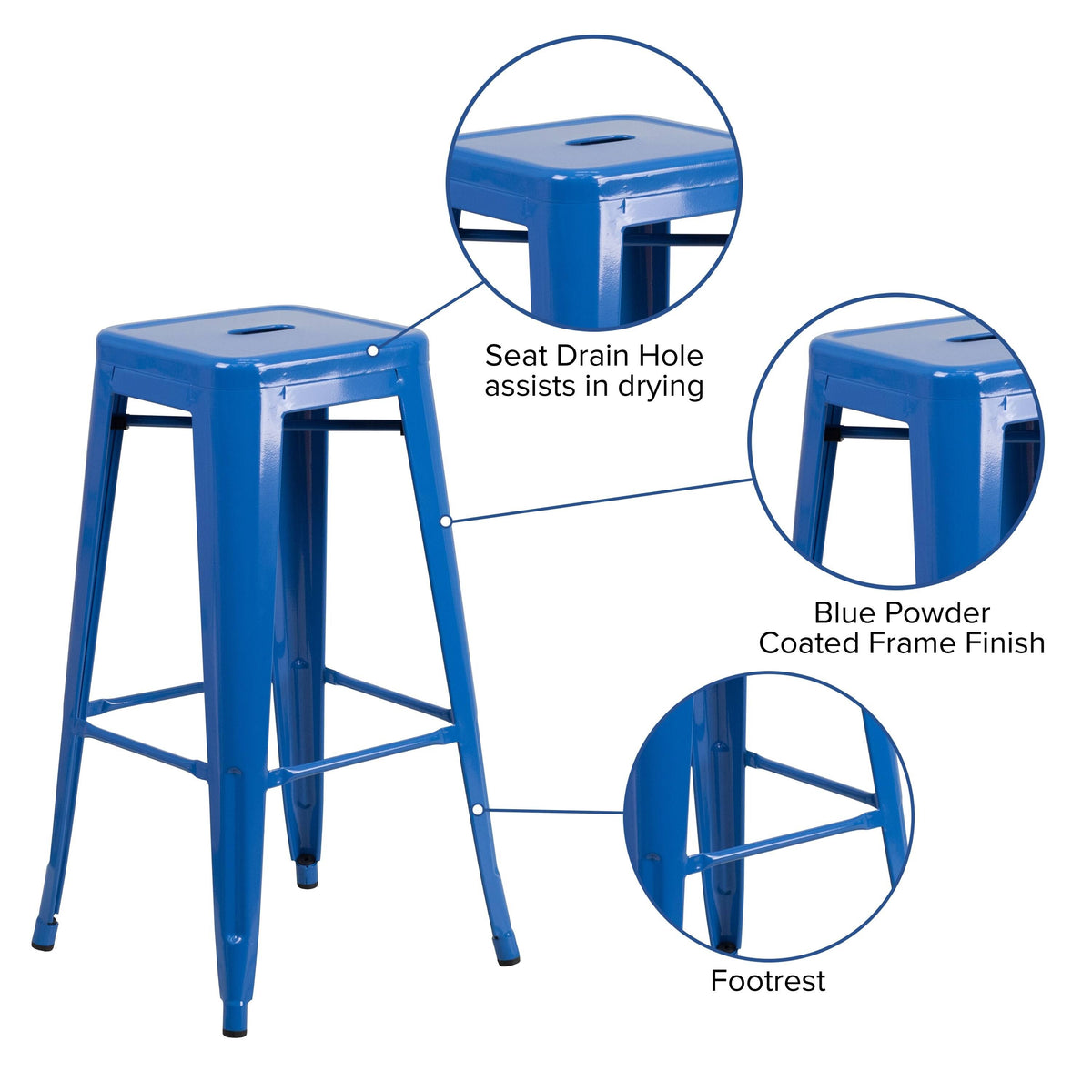 Yellow Backless Metal Barstool W42559