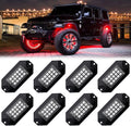 RGB LED Rock Lights 120 LEDs Multicolor Waterproof Aluminum Light Kit 8 Packs V326269