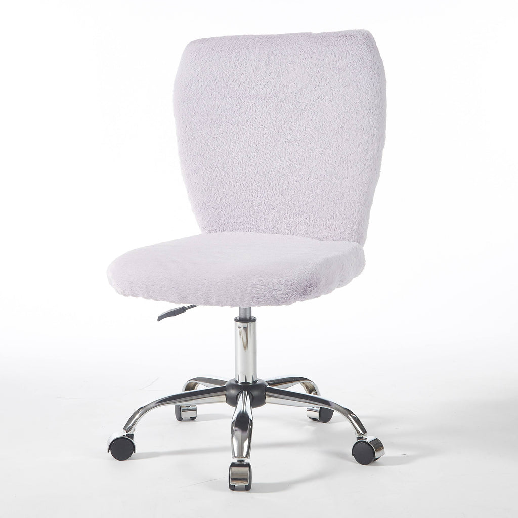 Lavender Faux Fur Rolling Desk Chair P16740