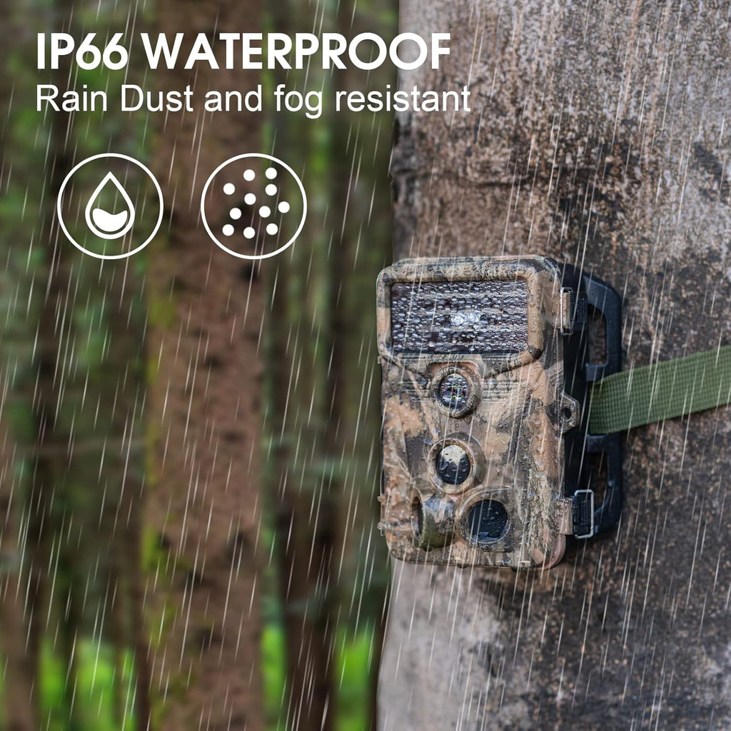 1080P 20MP Hunting Game Camera with 120° Wide-Angle Motion Sensor No Glow IR Night Vision IP66 Waterproof O760