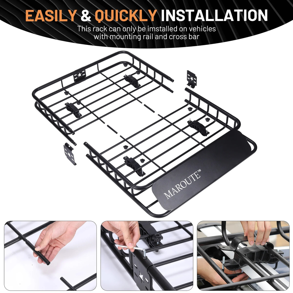 Roof Rack Carrier Basket Universal 51" X 36" X 5" Rooftop Cargo Carrier Basket I192