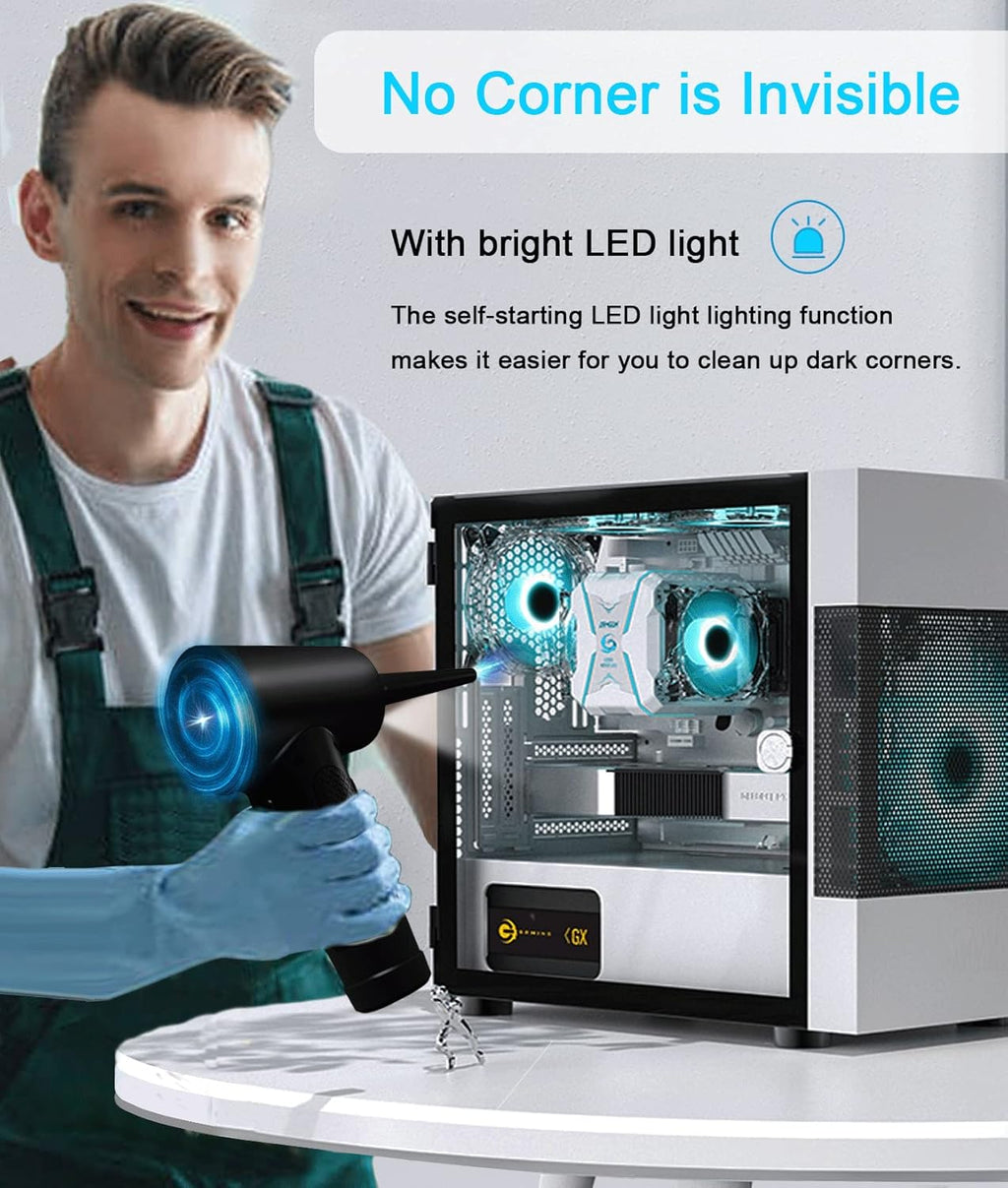 Rechargeable Cordless Air Duster with LED Light, Pack of 2 Y4026