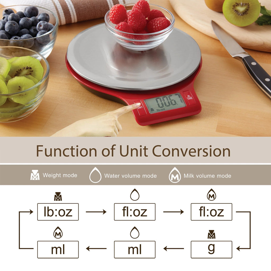 Round Stainless Steel Digital Kitchen Scale A76523