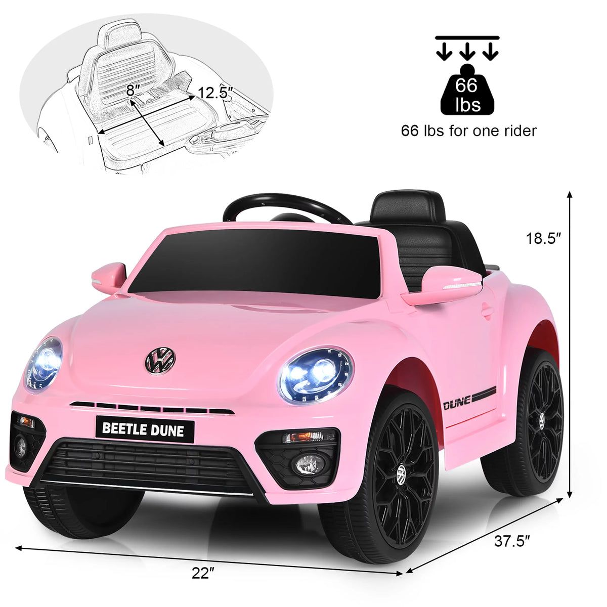 Red 12V Kids Ride On Car with Remote Control V8087