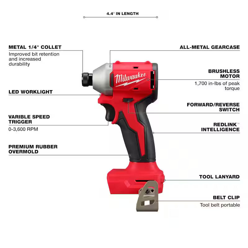 18-Volt Lithium-Ion Brushless Cordless 1/4 in. Compact Impact Driver with Battery and Charger B5836
