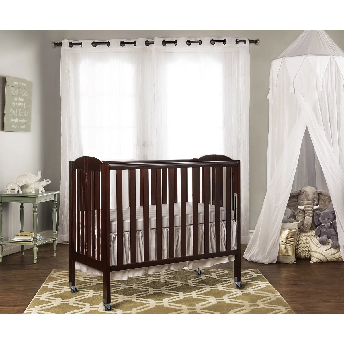 Espresso 3-in-1 Folding Portable Mini Crib L782318