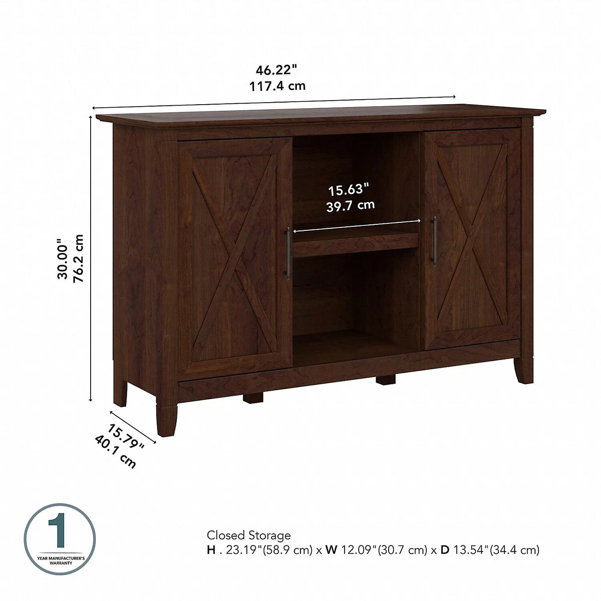 Bing Cherry Engineered Wood Accent Cabinet with Doors Y10555