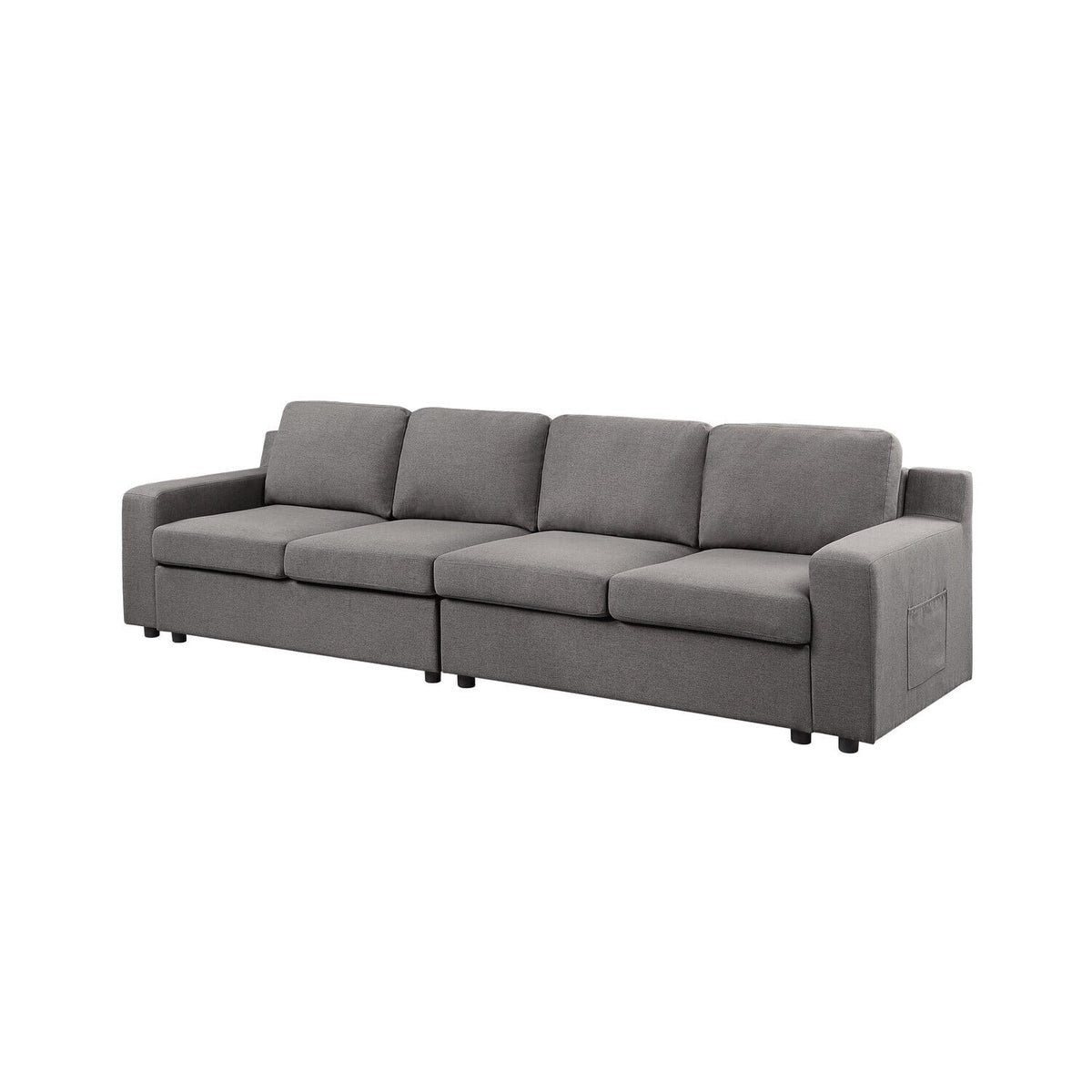 Gray Linen 4-Seater Sofa With Pockets E212885