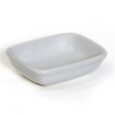 White Rectangular Sauce Dish 4oz T898