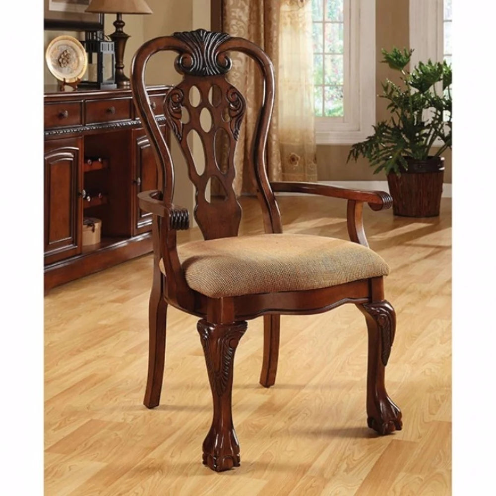 Set of 2 Cherry Finish Arm Chair H813442