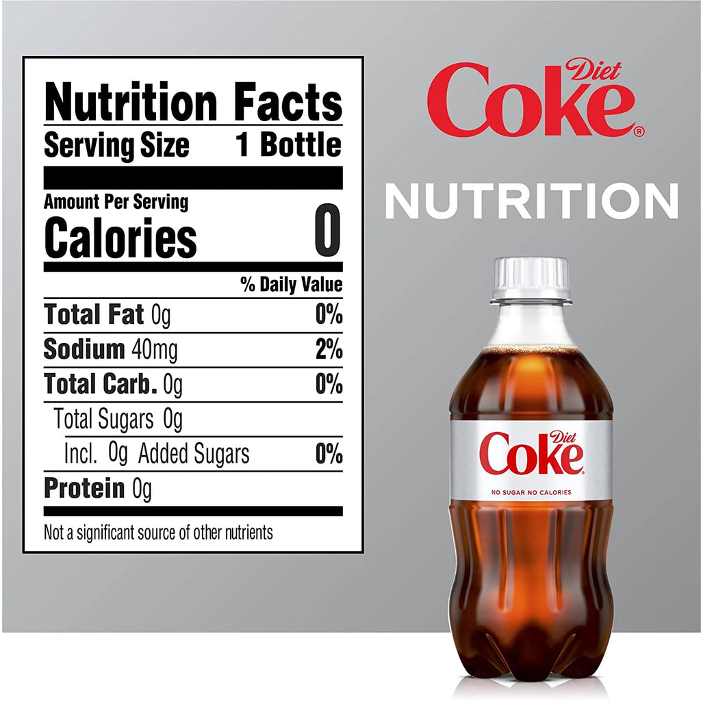 12 Fl Oz 8 Pack Bottles Diet Coca-Cola Soda Pop R47390