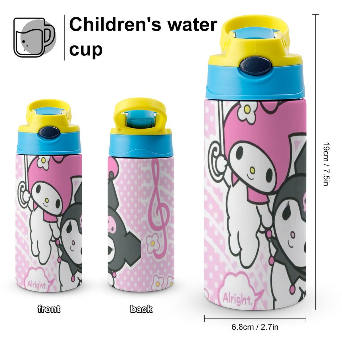 Stainless Steel Vacuum Insulated Water Bottle with Straw J246154