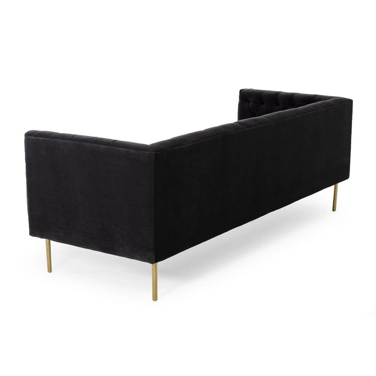 Dark Gray Gold Velvet Solid Wood Sofa G89069