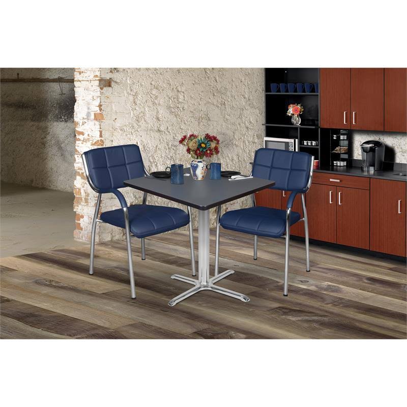 30 in. Grey Chrome Square Table W96014