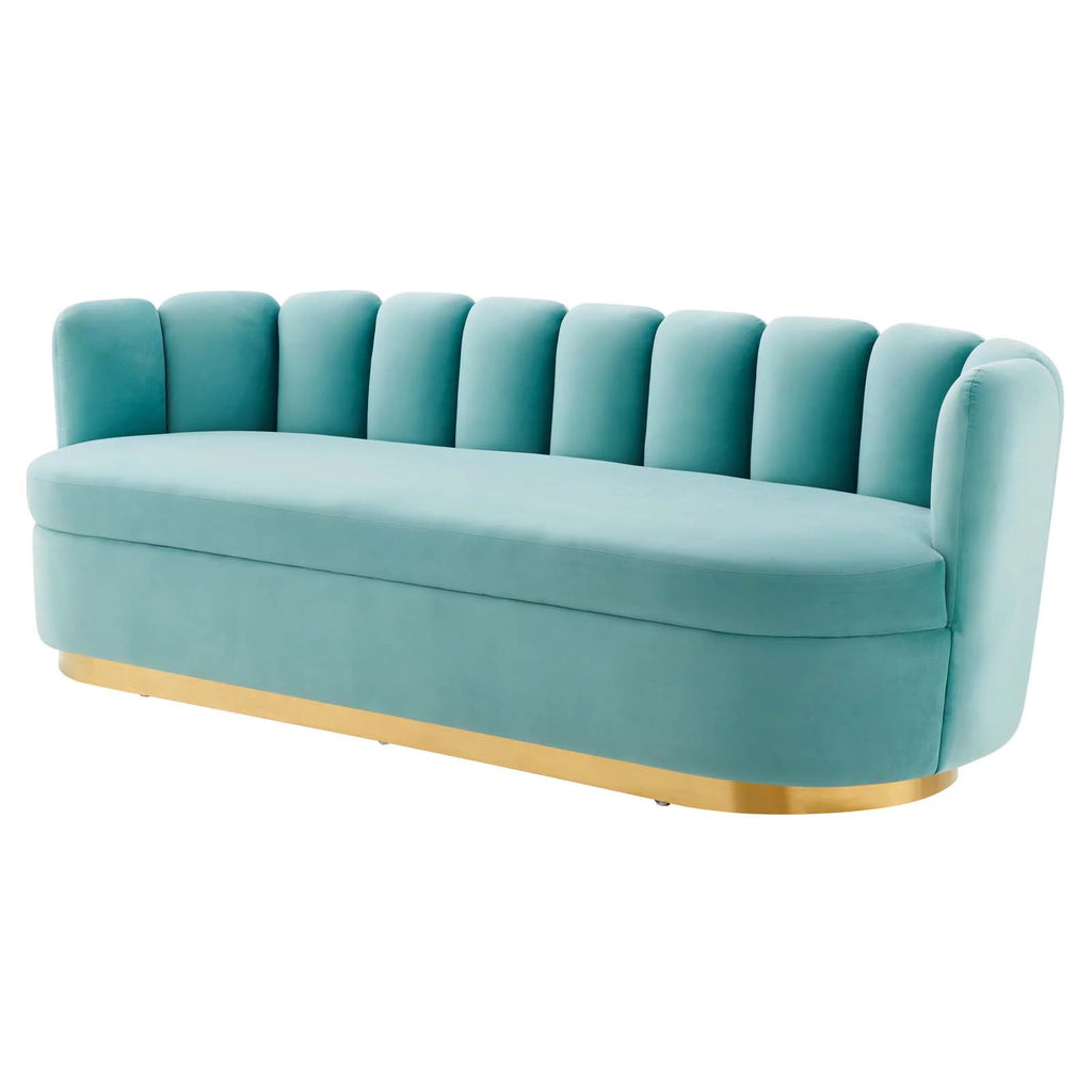 Blue Velvet Tufted Sofa S128752