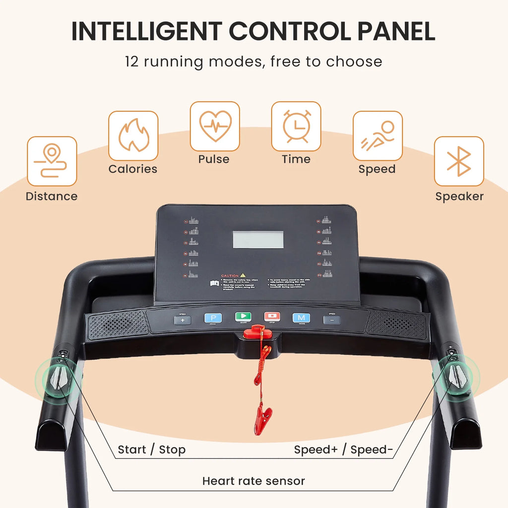 2.5HP Foldable Electric Treadmill with Shock-Absorbent Deck G4783