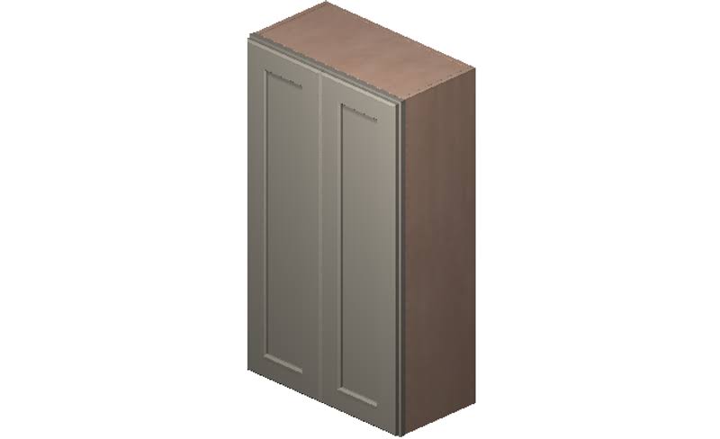 2 Doors 2 Shelves Wall Cabinet High-Density Fiberboard R28904