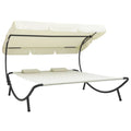Patio Bed with Canopy and Pillows White P265885