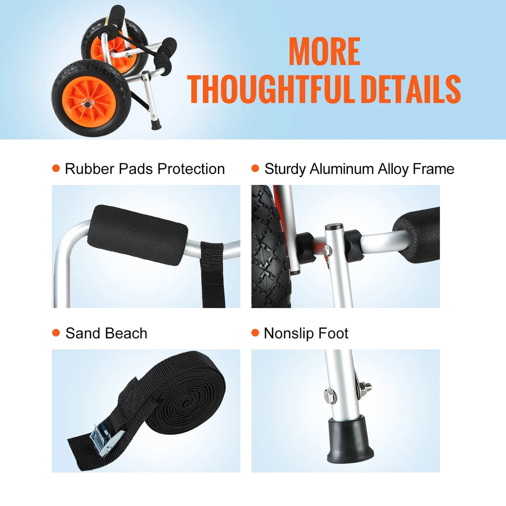 Foldable Kayak Cart with 10'' Solid Tires Z6266