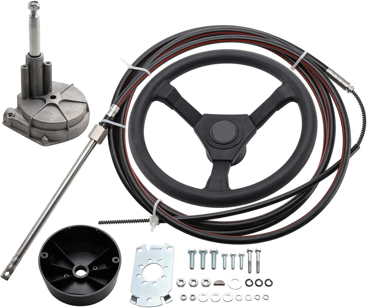 Boat Steering Cable 16' Outboard Steering Cable with 13 Wheel Marine Steering System E964