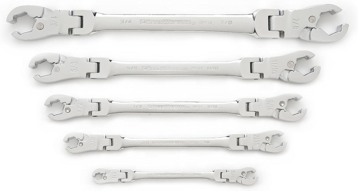 6 Pc. Ratcheting Flex Head Flare Nut Metric Wrench Set D538538