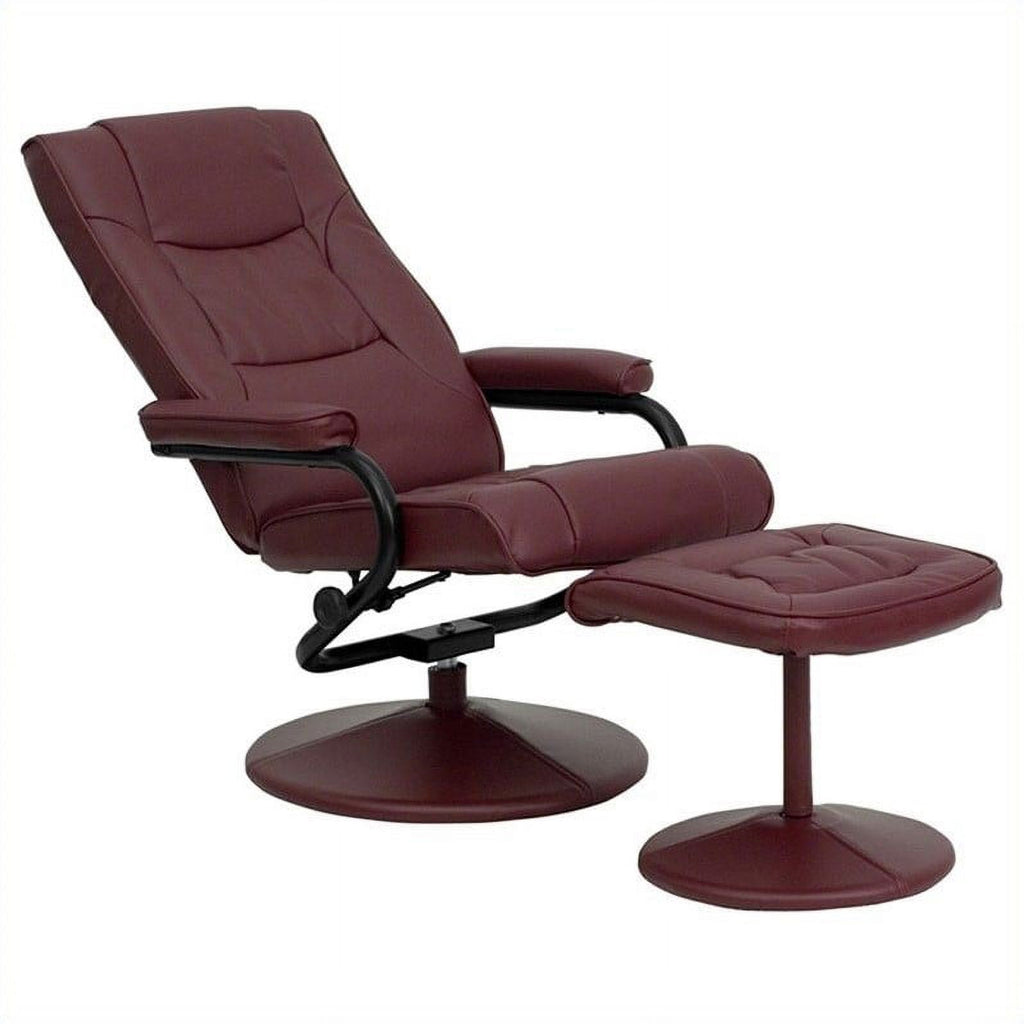 Burgundy Recliner and Ottoman Q901687