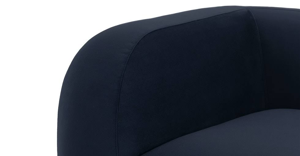 Blue Velvet Daybed with Black Metal Legs O208