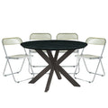 5-pc Dining Set with Plastic Chairs & Round Table U36064