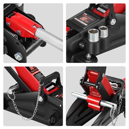 Low Profile Hydraulic Trolley Floor Jack, 2 Ton Capacity, Black Y645138