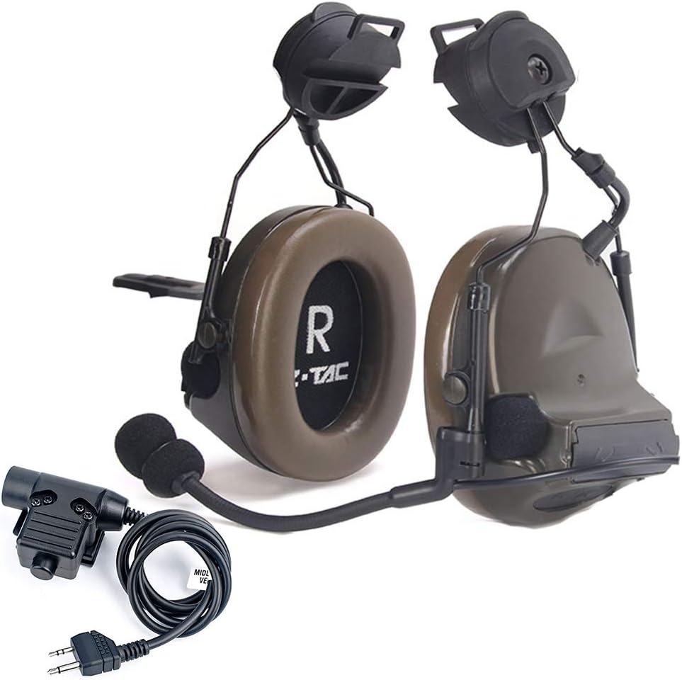 Tactical Headset with Rotatable Adapter and Push-to-Talk Z27732