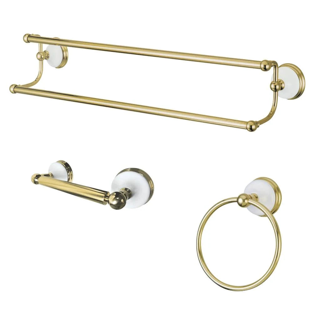 Victorian 3-Piece Bathroom Hardware, Polished Brass Y32493