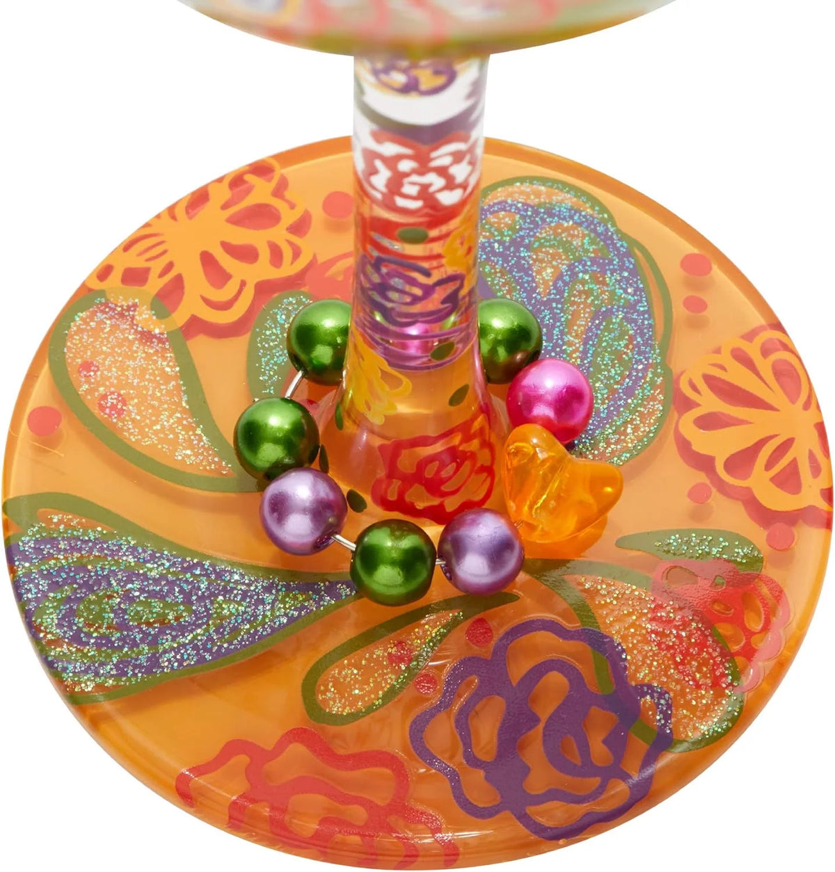 Hand-Painted Artisan Wine Glass, 1 Count I377