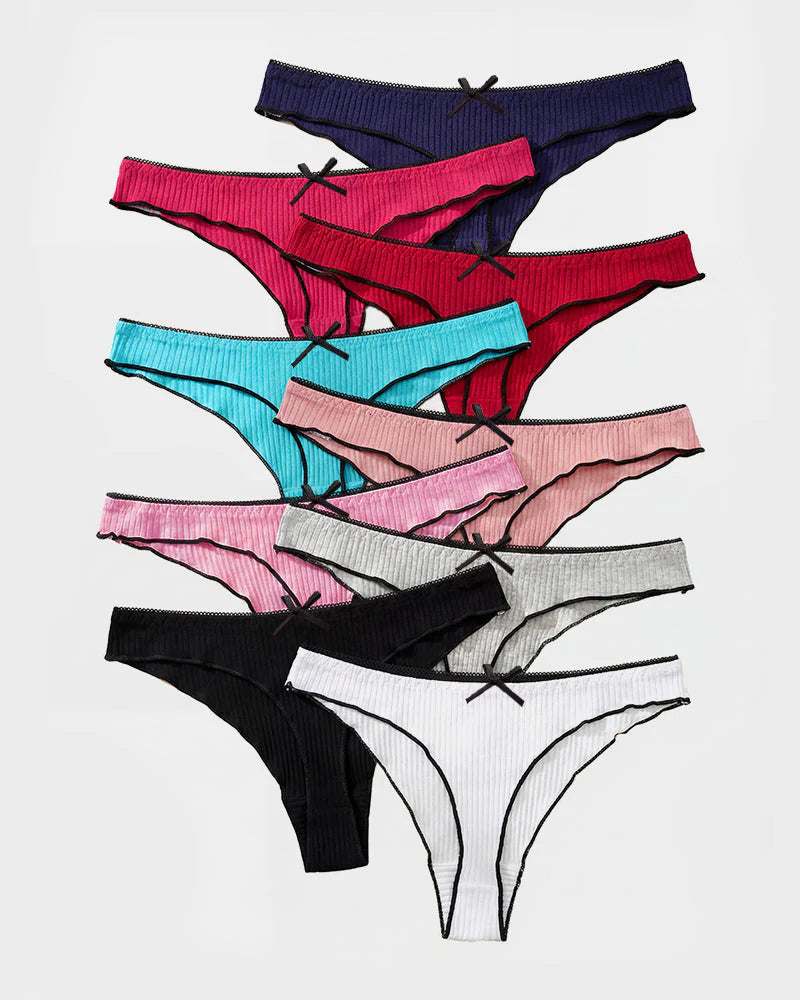 Women's Low Waist Thong 9 Pack Cotton C849