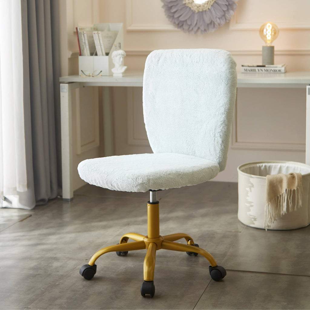 Lavender Faux Fur Rolling Desk Chair P16740