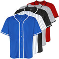 Mens Baseball Jersey Button Down Short Sleeve Shirts U91273