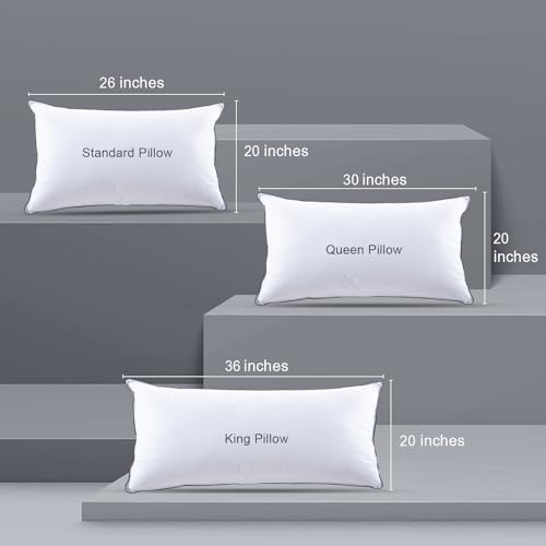 King Size Set of 2 Hybrid Goose Down Pillow with Memory Foam and Organic Cotton Cover M976721