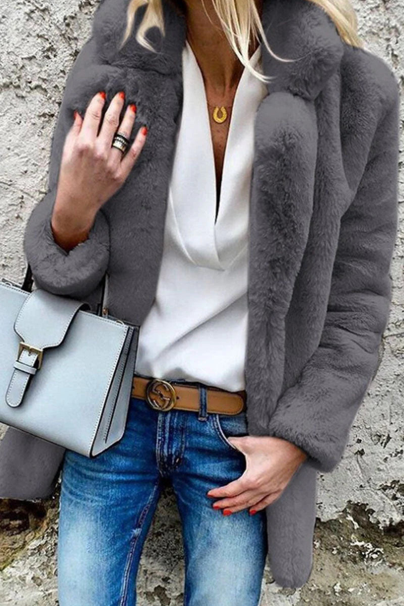 Solid Mandarin Collar Outerwear C4262