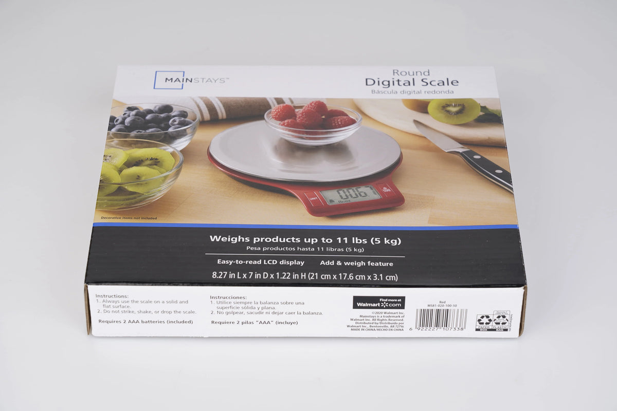 Round Stainless Steel Digital Kitchen Scale A76523