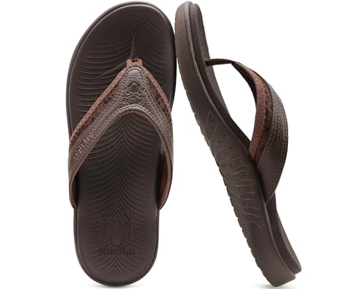 Mens Sport Flip Flops Orthotic Thong Sandals with Arch Support J2892
