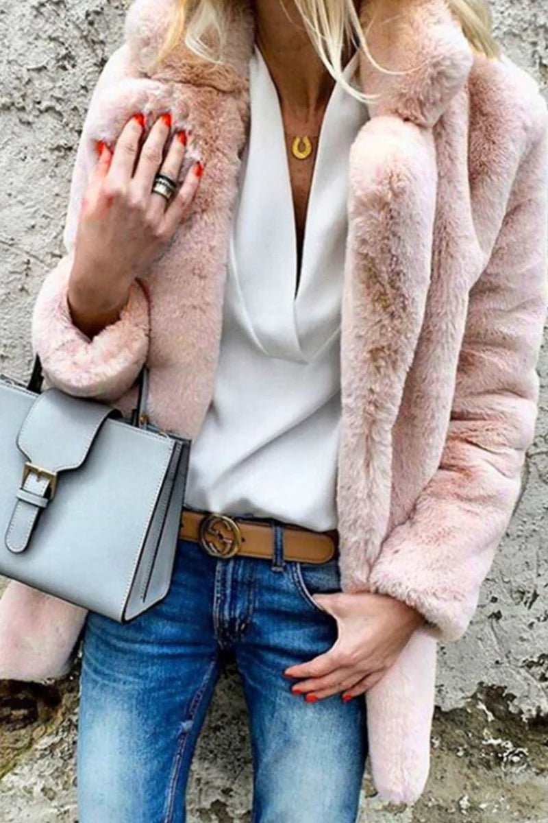Solid Mandarin Collar Outerwear C4262