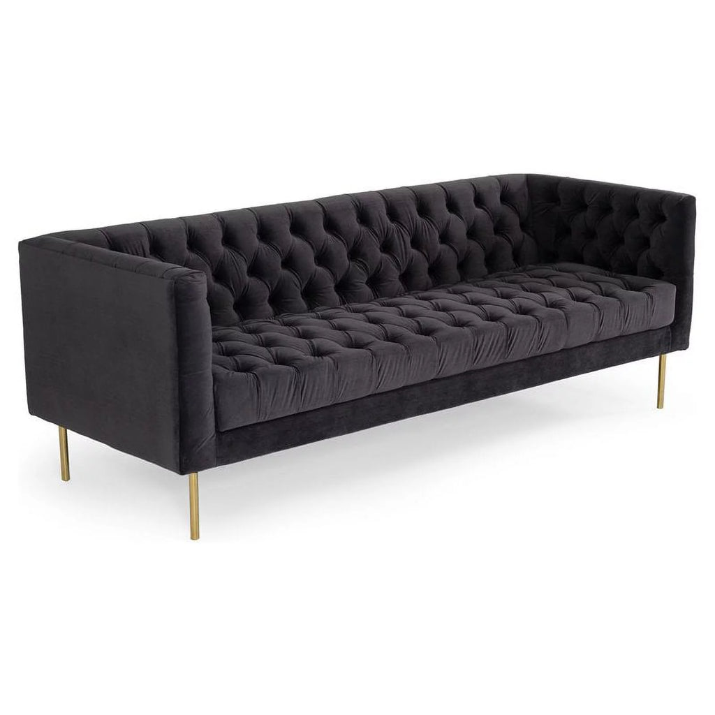 Dark Gray Gold Velvet Solid Wood Sofa G89069