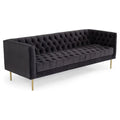 Dark Gray Gold Velvet Solid Wood Sofa G89069